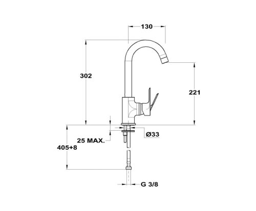 MOFÉM Trend Plus mosdó leeresző szelep nélkül, íves 150-1551-04