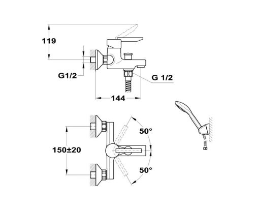 Mofém Mambo5 kád csaptelep zuhanyszettel  151-0021-00