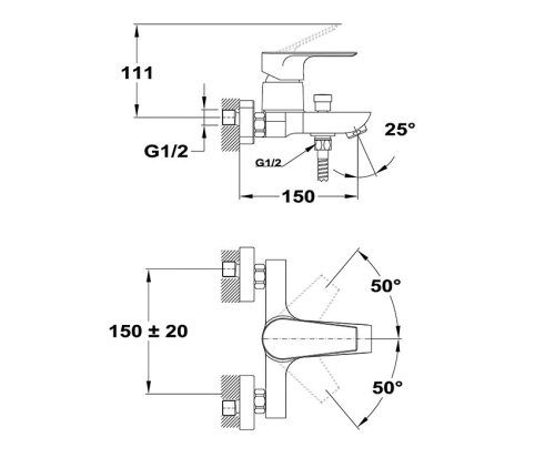 Mofém Trend Plus Kádtöltő csaptelep zuhanyszettel 151-1501-00 (151-1501-00)