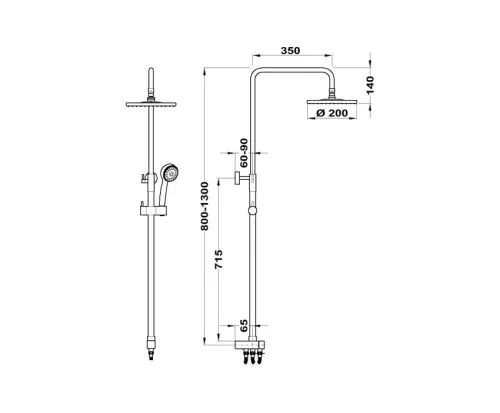 MOFÉM Jun. EVO zuhanyrendszer csaptelep nélkül 275-0059-07