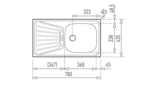 Mofém EVO mosogató tálca 1 medencés csepptálcával 780*435mm