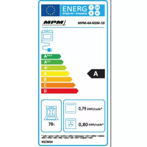 MPM 60cm széles kombinált tűzhely MPM-64-KGM-10 fehér