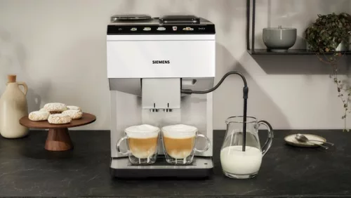 SIEMENS TP515R02 Teljesen automata kávéfőző | EQ500 | Fehér | Kivehető víztartály | 15 bar