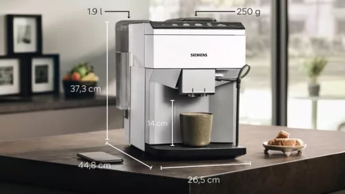 SIEMENS TP515R02 Teljesen automata kávéfőző | EQ500 | Fehér | Kivehető víztartály | 15 bar