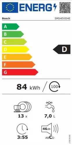 BOSCH SMS4EVI04E Serie 4 Mosogatógép