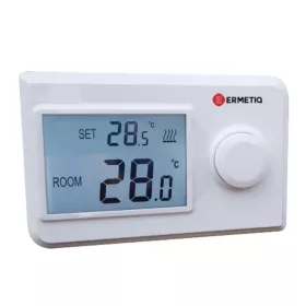   Ermetiq TA-HT19N szobatermosztát, Nem programozható, Vezetékes, LCD kijelző, Fehér