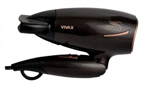 Vivax HD1600FT összecsukható úti hajszárító, 1600W, Fekete-Bronz