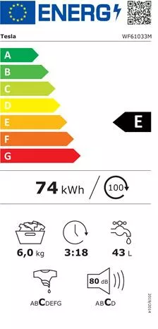 Tesla WF61033M elöltöltős mosógép