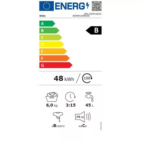 Beko MOSÓGÉP FELÜLTÖLTŐS 6KG INVERTERES MOTOR BTL1WFP10622