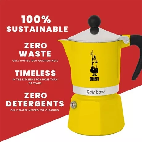 Bialetti KÁVÉFŐZŐ KOTYOGÓS 3 SZEMÉLYES 4982 RAINBOW