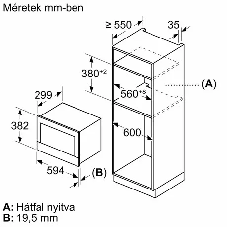Bosch MIKROHULLÁMÚ SÜTŐ BEÉPÍTHETŐ BFR7221B1