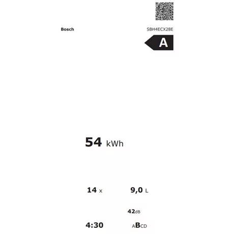 Bosch MOSOGATÓGÉP BEÉPÍTHETŐ 14 TERÍTÉK SBH4ECX28E