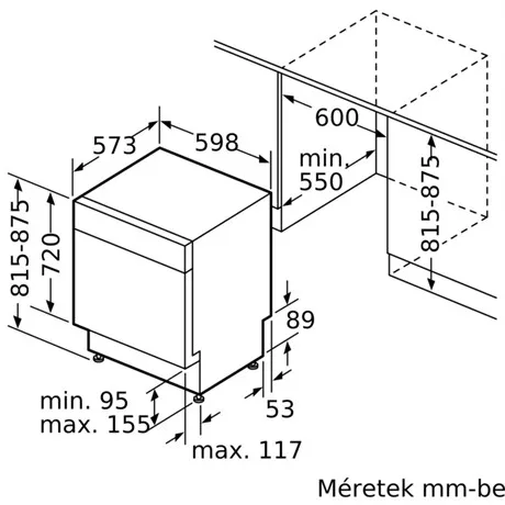 Bosch MOSOGATÓGÉP ALÁÉPÍTHETŐ 14 TERÍTÉK SMU4EVS08E