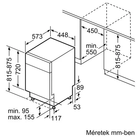 Bosch MOSOGATÓGÉP BEÉPÍTHETŐ 10 TERÍTÉK ALÁÉPÍTHETŐ SPU4HMS10E
