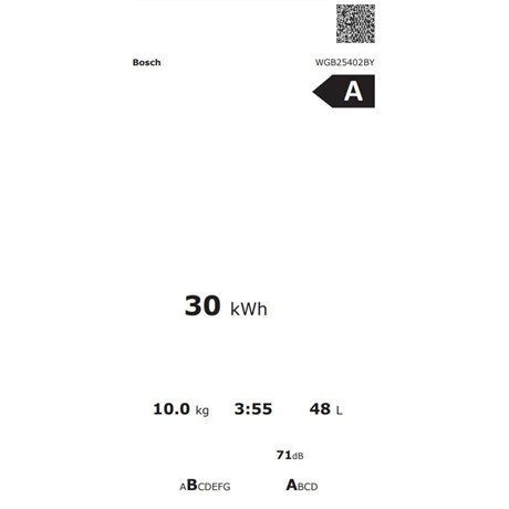 Bosch MOSÓGÉP ELÖLTÖLTŐS WGB25402BY