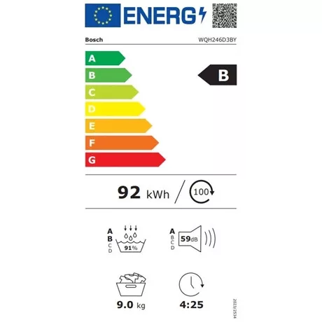 Bosch SZÁRÍTÓGÉP HŐSZIVATTYÚS KONDENZÁCIÓS 9KG WQH246D3BY