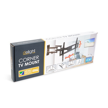 Delight LCD FALI TARTÓKONZOL SARKOKHOZ DUPLA KAROS, DÖNTHETŐ 40 - 80" 39687