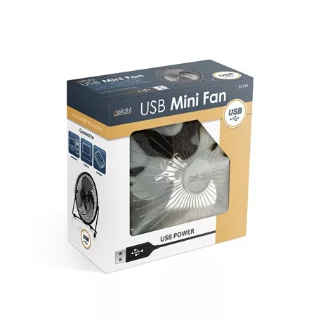 Delight VENTILÁTOR ASZTALI USB 18 CM 51110