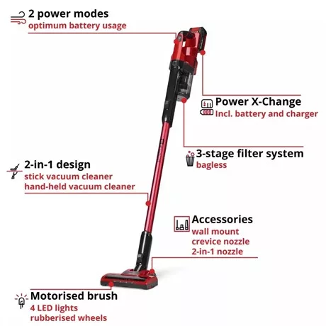 Einhell AKKUS ÁLLÓ PORSZÍVÓ 1X4,0AH AKKUMULÁTORRAL TE-SV 18 LI (1X4,0AH)