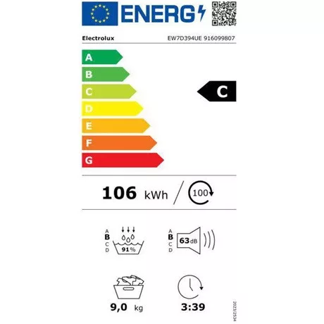 Electrolux SZÁRÍTÓGÉP HŐSZIVATTYÚS EW7D394UE