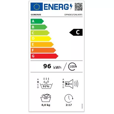 Gorenje SZÁRÍTÓGÉP HŐSZIVATTYÚS DPNE83/GNLWIFI