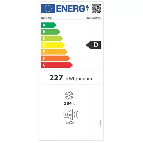 Gorenje FAGYASZTÓSZEKRÉNY 7 REKESZ, 384 L, NO FROST FNC717DAW5