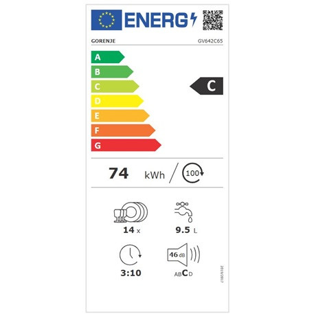 Gorenje MOSOGATÓGÉP BEÉPÍTHETŐ 14 TERÍTÉK GV642C65