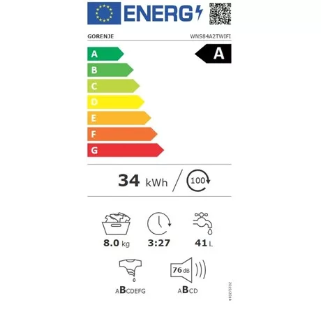 Gorenje MOSÓGÉP ELÖLTÖLTŐS WNS84A2TWIFI