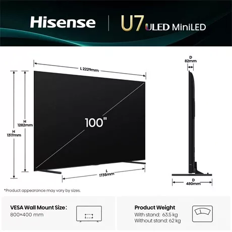 Hisense UHD SMART MINI-LED TV 100U7Q