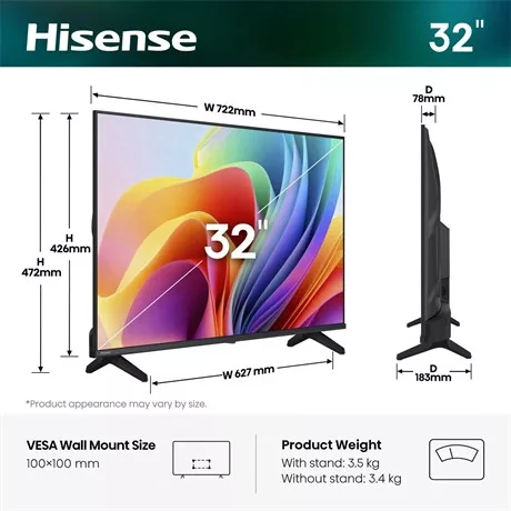 Hisense TV 32" HD SMART LED 32A4S