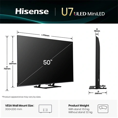 Hisense UHD SMART MINI-LED TV 50U7Q