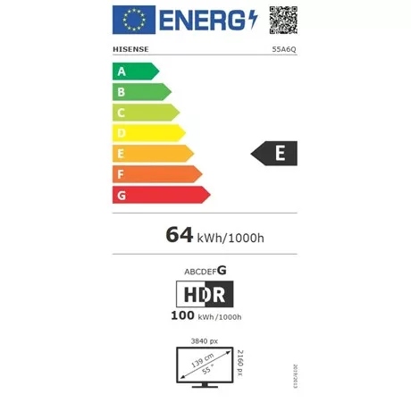 Hisense TV 55" 4K UHD SMART LED 55A6Q