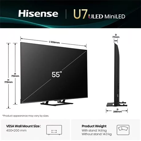 Hisense UHD SMART MINI-LED TV 55U7Q