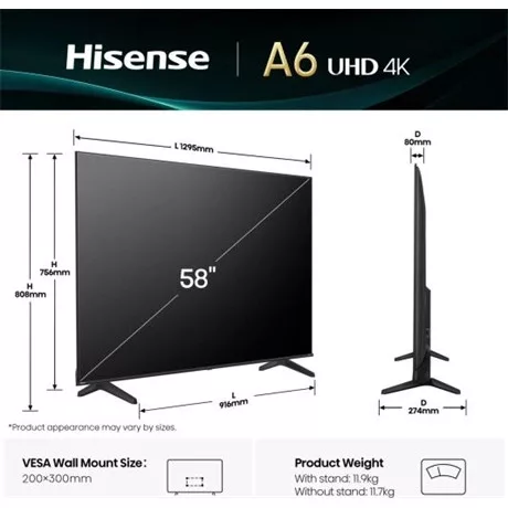Hisense UHD SMART LED TV 58A6Q
