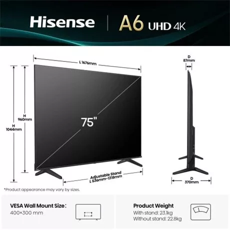 Hisense UHD SMART LED TV 75A6Q