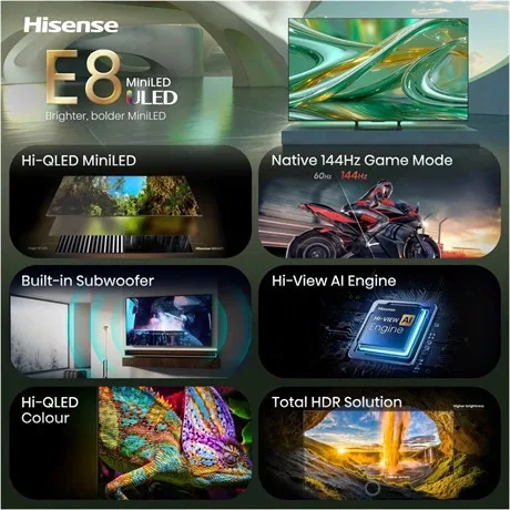 Hisense TV 75" 4K UHD SMART MINILED 75E8S