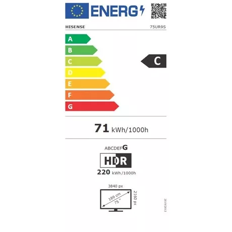 Hisense TV 75" 4K RGB SMART MINILED 75UR9S