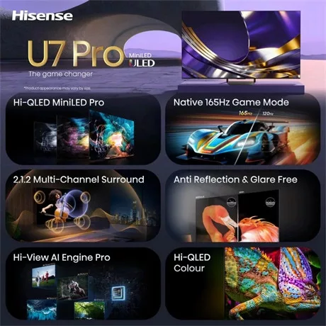 Hisense TV 85" 4K SMART MINILED 85U7SPRO