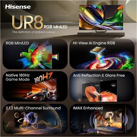 Hisense TV 85" 4KRGB SMART MINILED 85UR8S