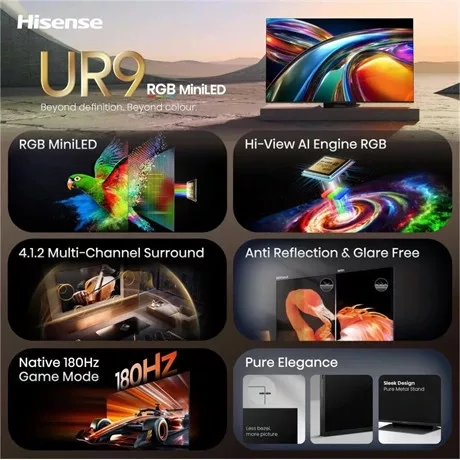 Hisense TV 85" 4KRGB SMART MINILED 85UR9S