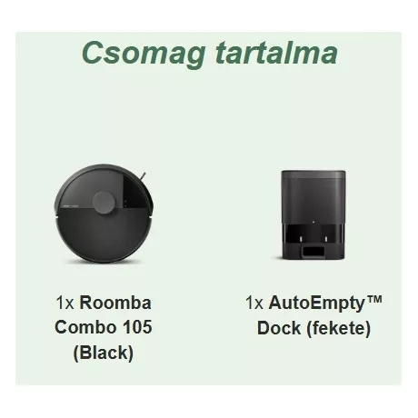 Irobot ROBOTPORSZÍVÓ ROOMBA 105 COMBO + AUTOEMPTY DOCK BLACK