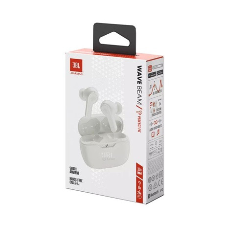 Jbl FÜLHALLGATÓ TWS BLUETOOTH WAVE BEAM FEHÉR