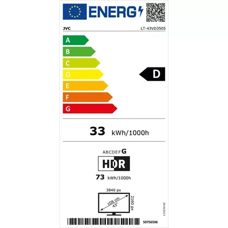 Jvc TV 43" 4K UHD VIDAA SMART LED LT43VD3505