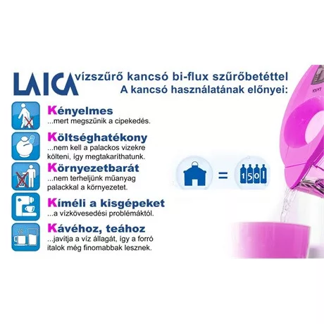 Laica VÍZSZŰRŐ KANCSÓ 2,25L J11AF CLEAR LINE