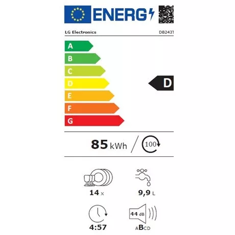 Lg MOSOGATÓGÉP BEÉPÍTHETŐ 14 TERÍTÉK DB243TX