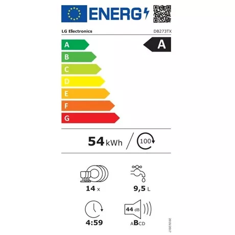 Lg MOSOGATÓGÉP BEÉPÍTHETŐ 14 TERÍTÉK DB273TX