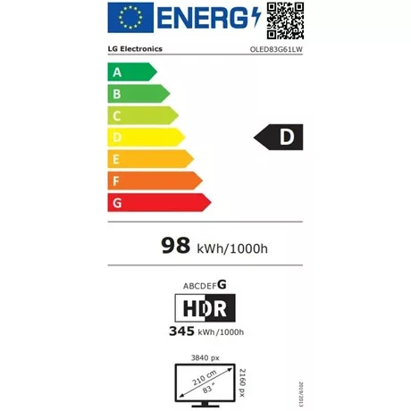 Lg TV 83" 4K UHD OLED EVO AI SMART TV 2026,DOLBY VISION WEBOS OLED83G61LW.AEU