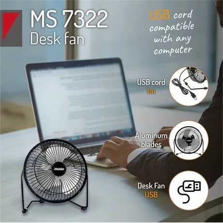 Mesko VENTILÁTOR ASZTALI USB 15 CM MS7322
