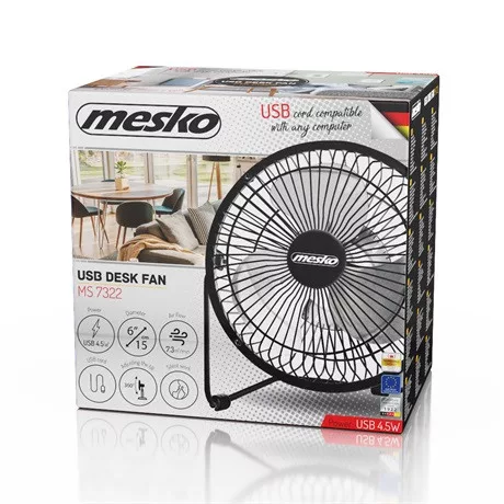 Mesko VENTILÁTOR ASZTALI USB 15 CM MS7322