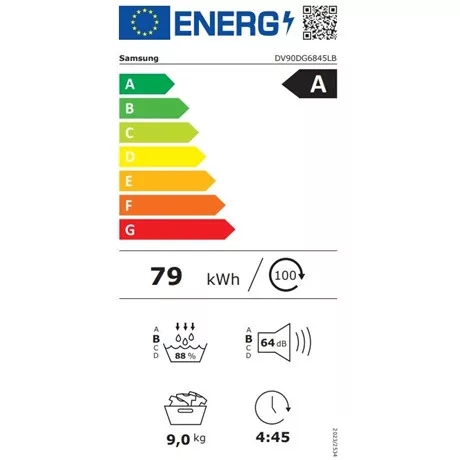 Samsung SZÁRÍTÓGÉP HŐSZIVATTYÚS DV90DG6845LBU4